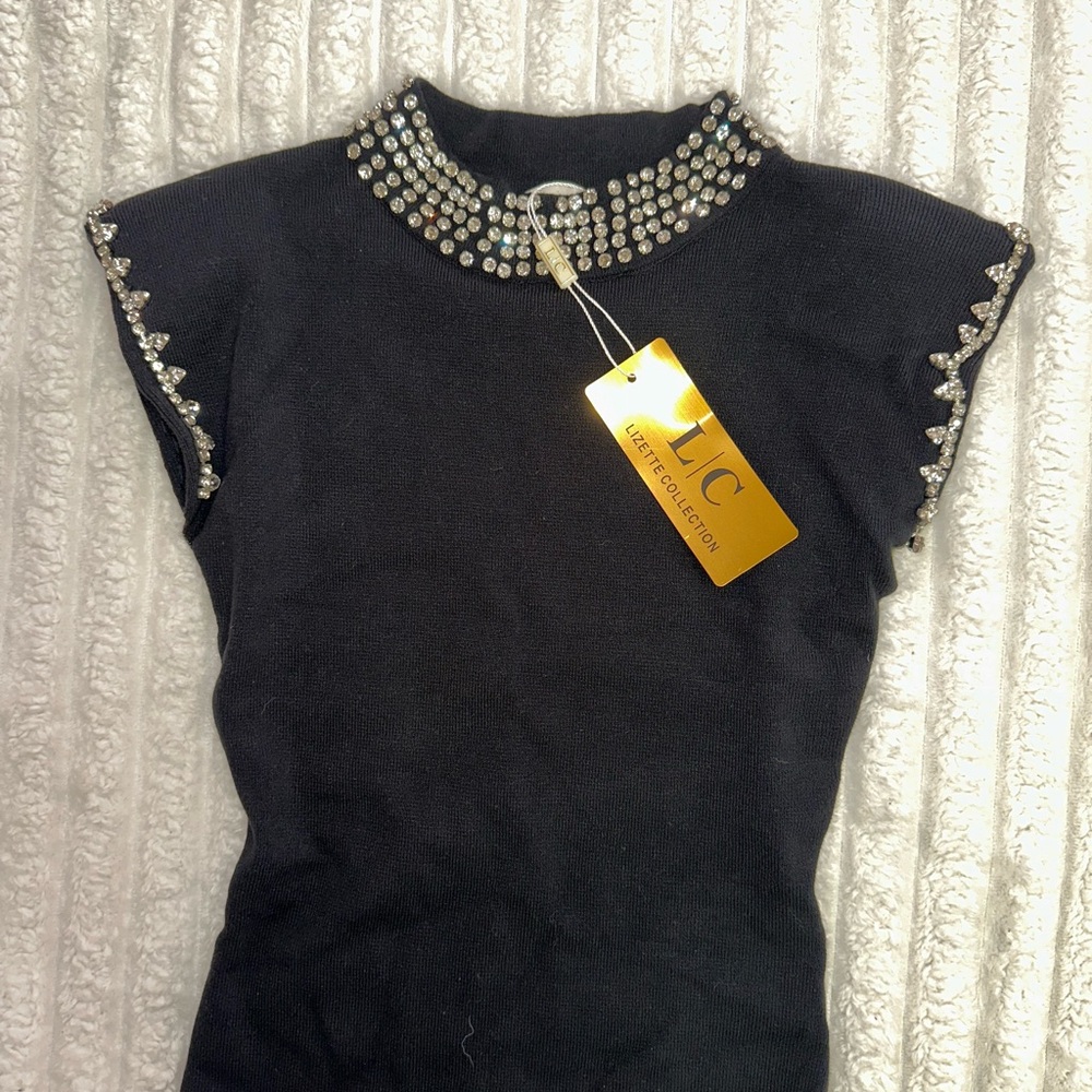 Black Embellished Women's Top